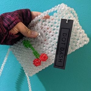 Beaded cherry purse